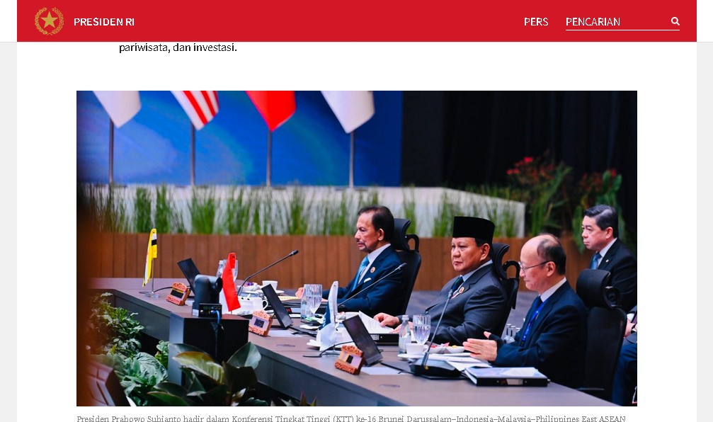 Presiden Prabowo Tegaskan Komitmen Indonesia Perkuat Ketahanan Kawasan Melalui BIMP-EAGA
